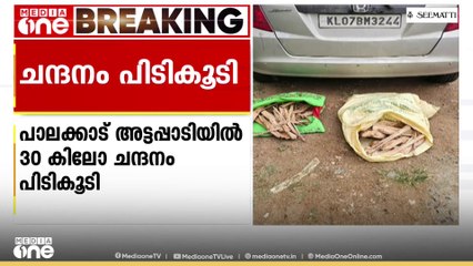 അട്ടപ്പാടിയിൽ കാറിനുള്ളിൽ ചാക്കുകെട്ടുകളിലായി കടത്തിയ 30 കിലോ ചന്ദനം പിടികൂടി