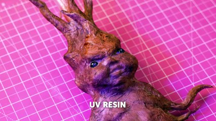 We made the Mandragora flower from Harry Potter out of an old doll and foil🌱