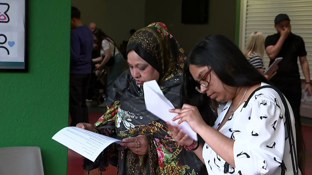 Students receive A-level results in east London