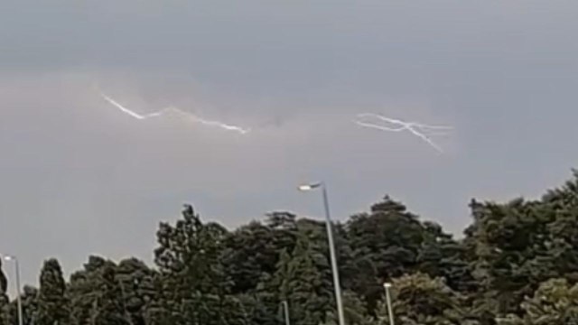 Surrey: Lightning illuminates sky in Guildford