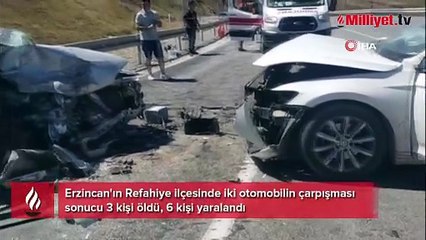 Erzincan'da trafik kazası! 3 ölü, 6 yaralı