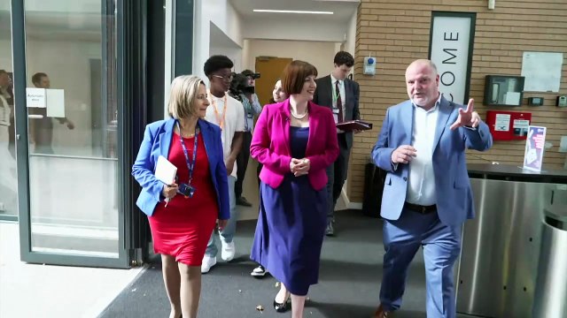 Education secretary visits A-level students in Manchester