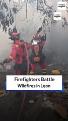 Firefighters Battle Wildfires In Leon