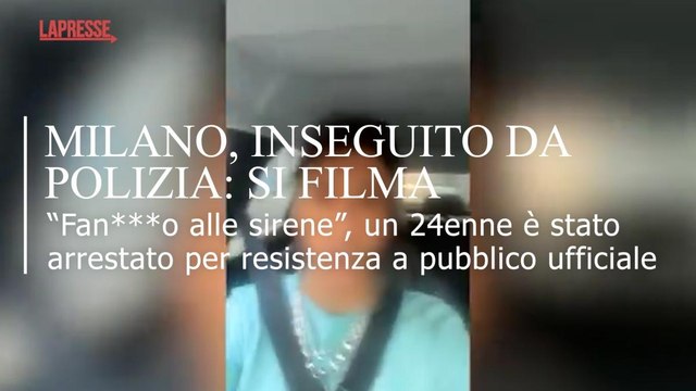 Milano, si riprende mentre è inseguito dalla polizia. Folle corsa e insulti agli agenti