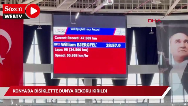 Konya'da bisiklette dünya rekoru kırıldı
