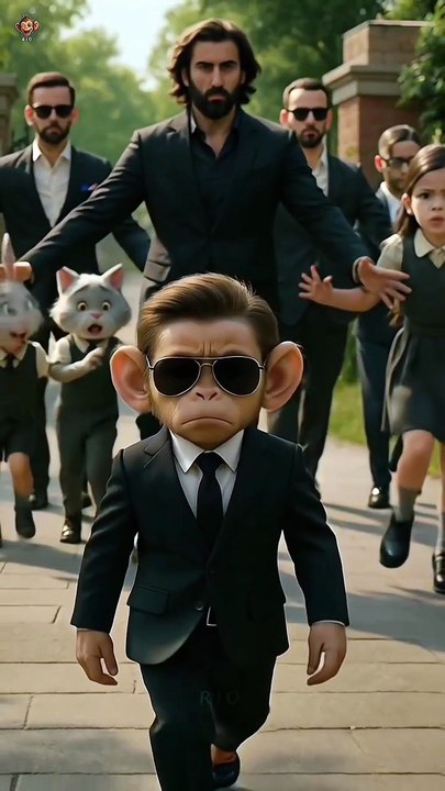 chimpanzee and cute girle