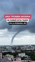 Tromba marina en aguas del Mar Caribe, al sur de La Romana