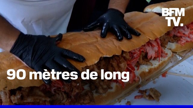 90 mètres, une tonne...Le record du plus grand sandwich du monde battu au Mexique