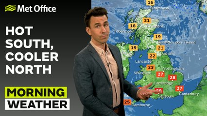 Met Office Morning Weather Forecast 15/08/2025 - Dry and sunny