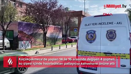 Kahvehane önünde ‘pet şişeli’ patlama! 1 kişi yaralı, şüpheliler 14-16 yaşında