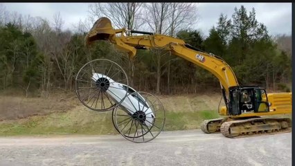 Driving A Tesla Upside-Down (10ft Tall Wheels)(1080P_HD)