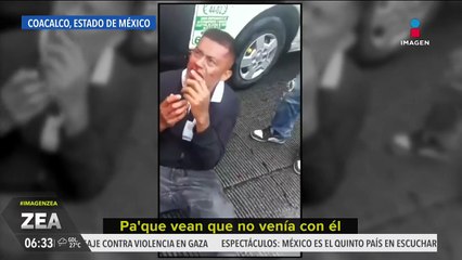 Presunto asaltante termina golpeado, sangrado y llorando en Coacalco