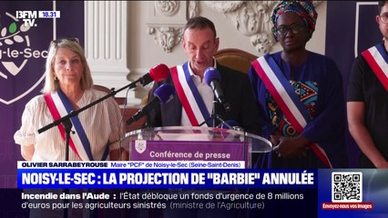 Projection du film Barbie annulée: "Je condamne la spéculation de la haine raciste, islamophobe, qui se déverse depuis 24 heures par la droite et l'extrême droite", déclare Olivier Sarrabeyrouse, maire PCF de Noisy-le-Sec
