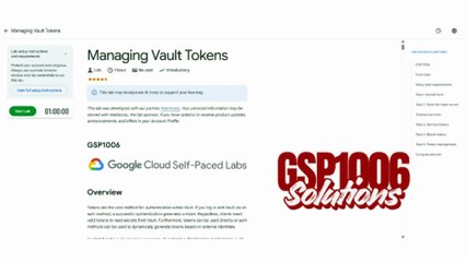 Managing Vault Tokens | GSP1006