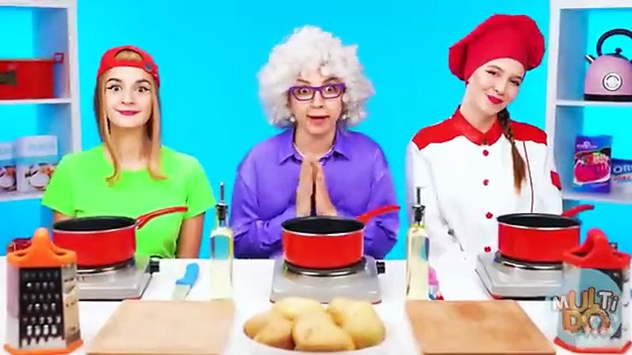 Me vs Grandma Cooking Challenge _ Kitchen Hacks and Tricks by Multi DO Challenge