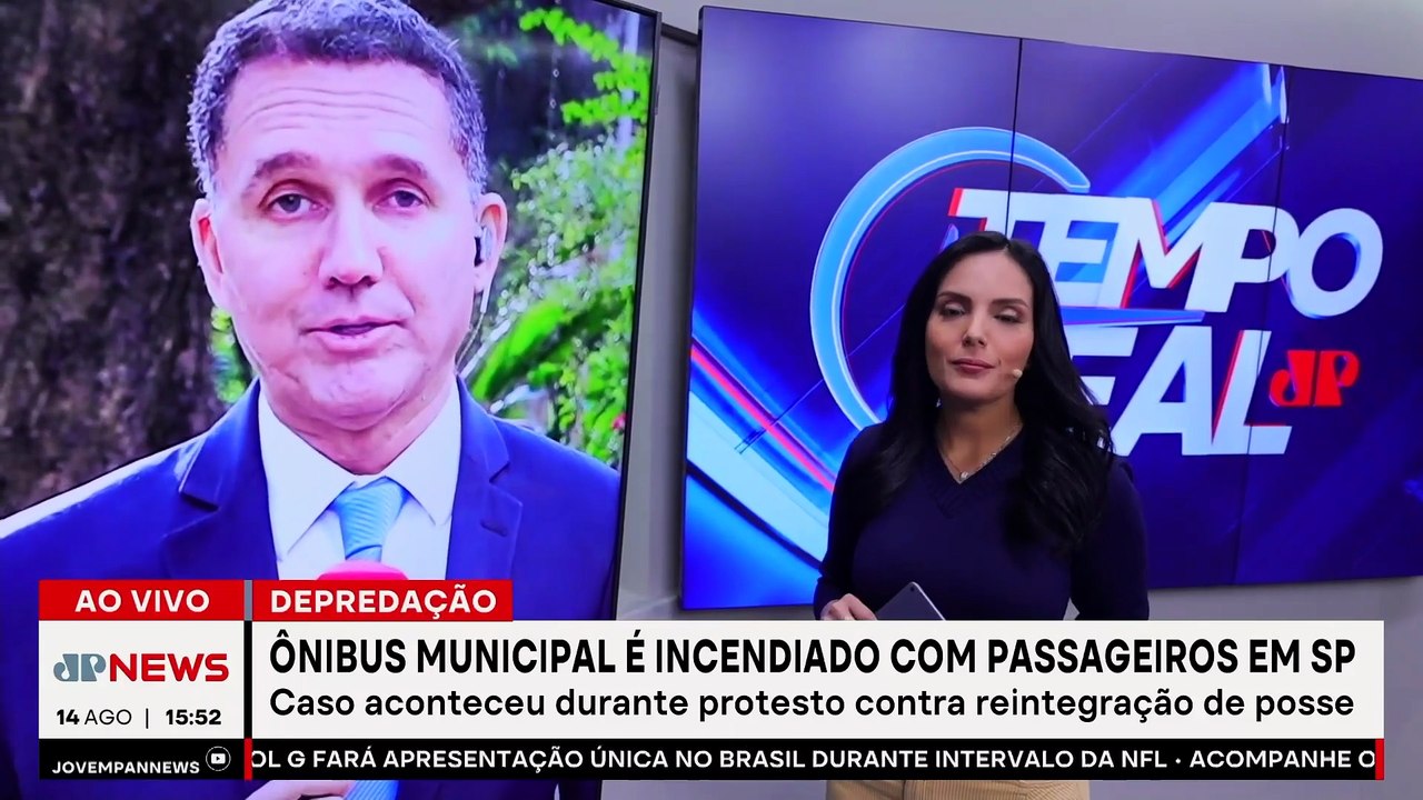 Ônibus municipal é incendiado com passageiros em SP | TEMPO REAL