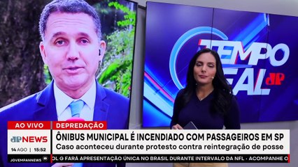 Ônibus municipal é incendiado com passageiros em SP | TEMPO REAL