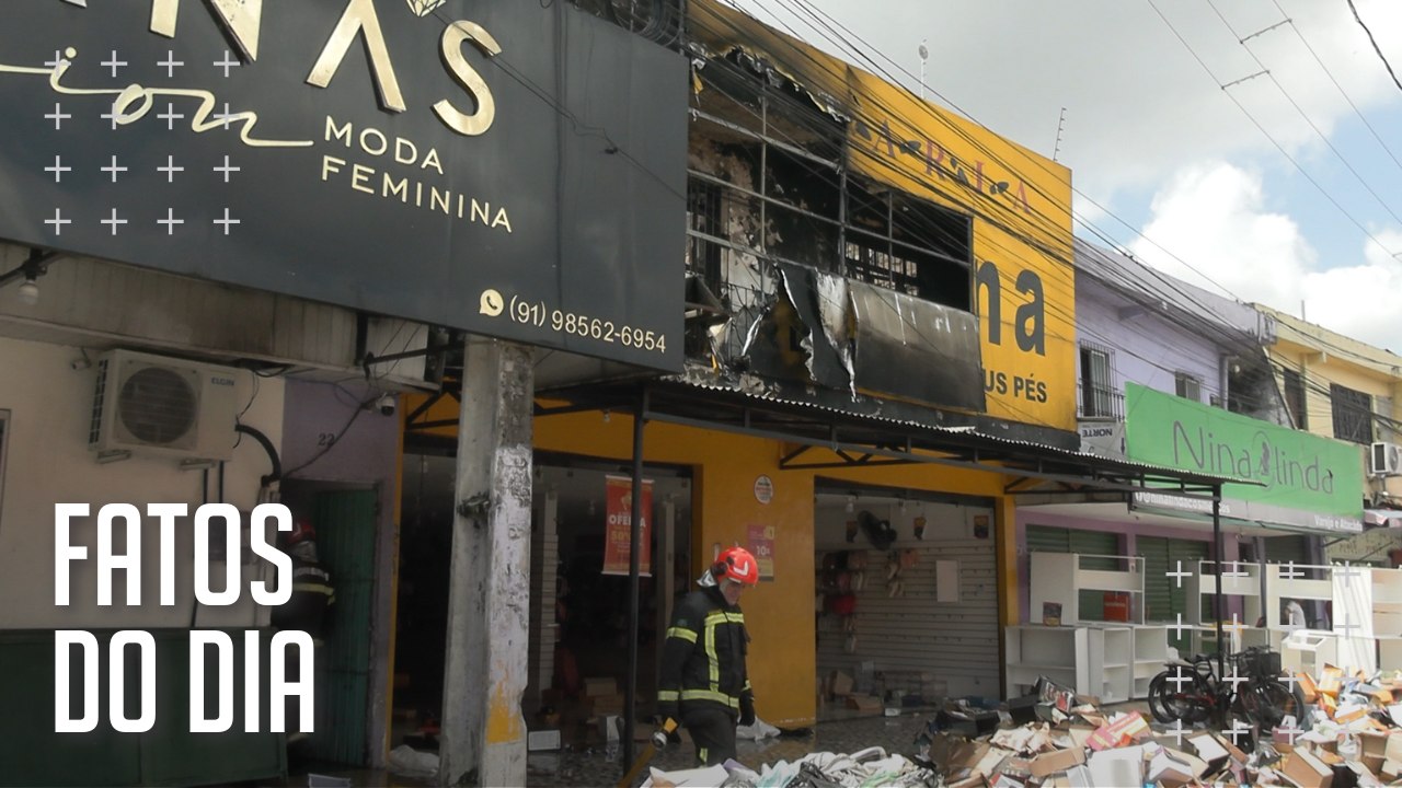 Incêndio atinge loja de calçados e residência no bairro do Coqueiro, em Ananindeua