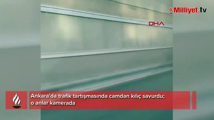 Görenleri dehşete düşürdü! Ankara'da protokol yolunda elindeki kılıcı camdan savurdu