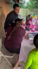 Little Girl Repeatedly Smashes Herself Into Birthday Cake