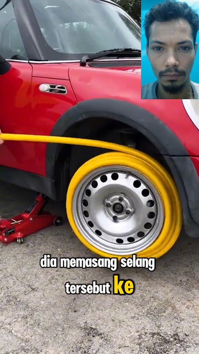 Crazy Car Experiment – Replacing Car Tire with Water Hose Wrapped Around the Rim 🚗
