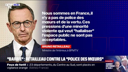 "Il n'y a pas de police des mœurs et de la vertu": Bruno Retailleau réagit à l'annulation de la projection du film "Barbie" à Noisy-le-Sec, en Seine-Saint-Denis