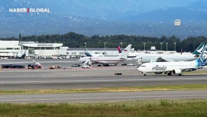 Alaska'da Rus hükümetine ait bir Ilyushin Il-96 uçağı görüntülendi