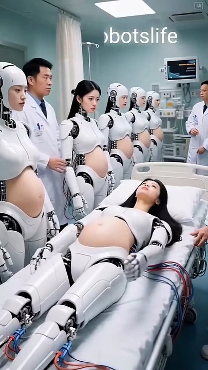 Pregnant Robots in the Future Hospital #ai #shorts #youtubeshorts #robot #robots ⁨@AIRobotsLife⁩