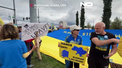 Манифестанты в Анкоридже - против исключения Зеленского из саммита на Аляске