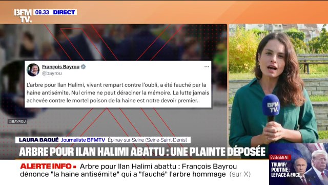 Arbre pour Ilan Halimi abattu: François Bayrou dénonce la haine antisémite