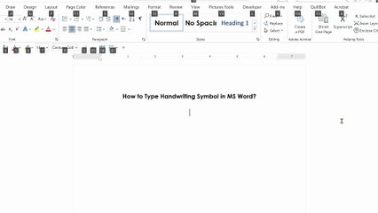 How to Type Handwriting Symbol in MS Word