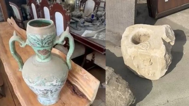 Tarihi eserleri yağmalayıp mobilya mağazasında satışa çıkardılar