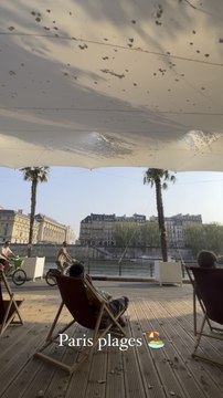Quelques secondes de douceur à profiter du coucher du soleil sur Paris Plages 🏖️