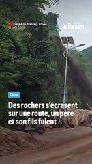 Des rochers s'effondrent sur une route en Chine