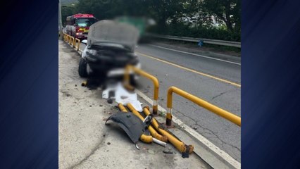 소방서 주차장 가드레일 충돌한 차량..."졸음운전" / YTN