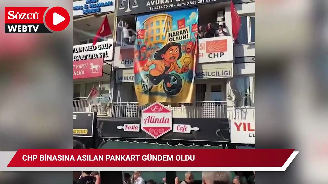 CHP binasına asılan pankart gündem oldu