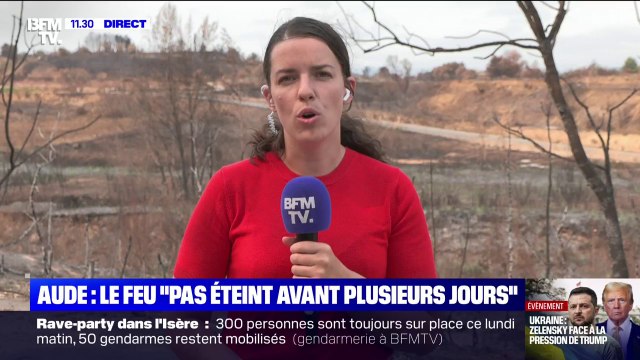 Aude: l'incendie ne sera pas éteint avant plusieurs jours , touché par des reprises du fait des températures élevées