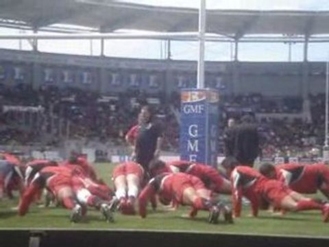 stade toulousain échauffement