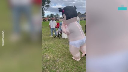 Gender Revealed Through Inflatable Fight