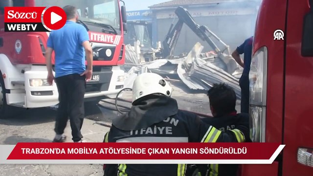Trabzon'da mobilya atölyesinde çıkan yangın söndürüldü