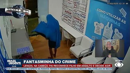 Vídeo: jovem furta lavanderia vestido de "fantasma" e é levado à delegacia pelo próprio pai