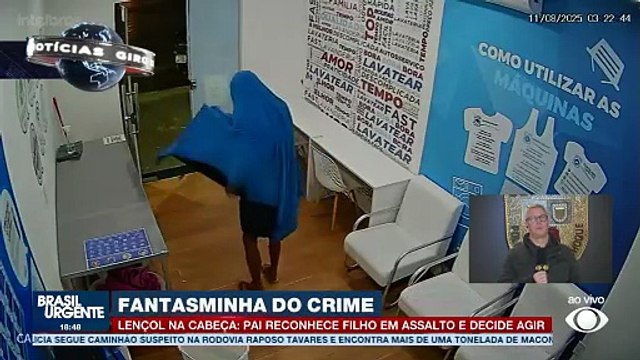 Vídeo: jovem furta lavanderia vestido de fantasma e é levado à delegacia pelo próprio pai