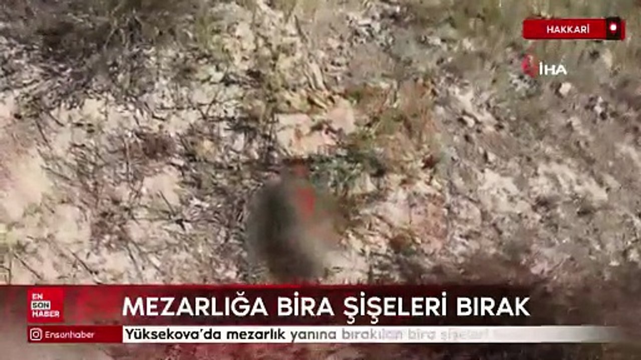 Yüksekova'da mezarlık yanına bırakılan bira şişeleri tepki topladı