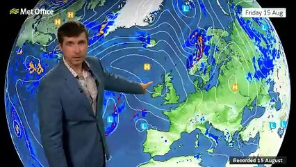 Met Office 14 day weather outlook 15/08/2025