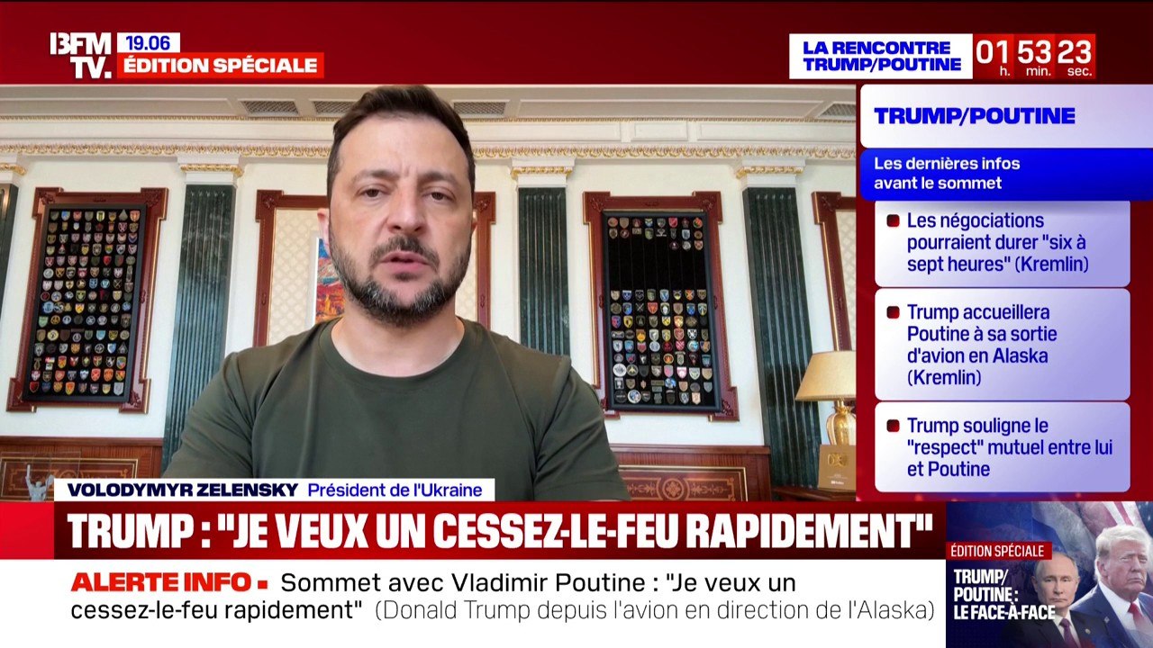 Sommet Trump/Poutine: "Il n'y a aucune indication que Moscou se prépare à mettre fin à cette guerre", dénonce Volodymyr Zelensky