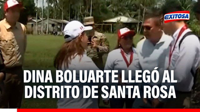 Dina Boluarte llegó al distrito de Santa Rosa: Ciudadanos reciben a la mandataria con banderas del Perú