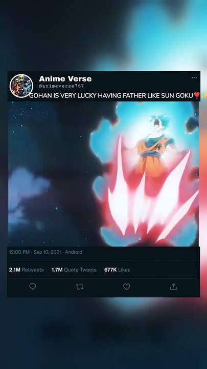 Gohan is Very Lucky Having Son Like Son Goku❣️✨🔥.  #goku #foryoupage #foryou #anime #viral #grow #fyp