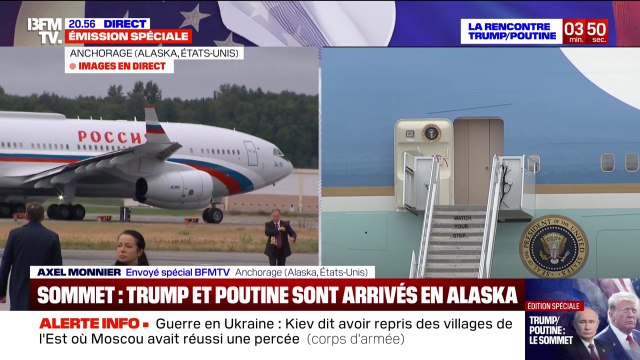 Sommet en Alaska: Donald Trump et Vladimir Poutine sont tous les deux arrivés à Anchorage