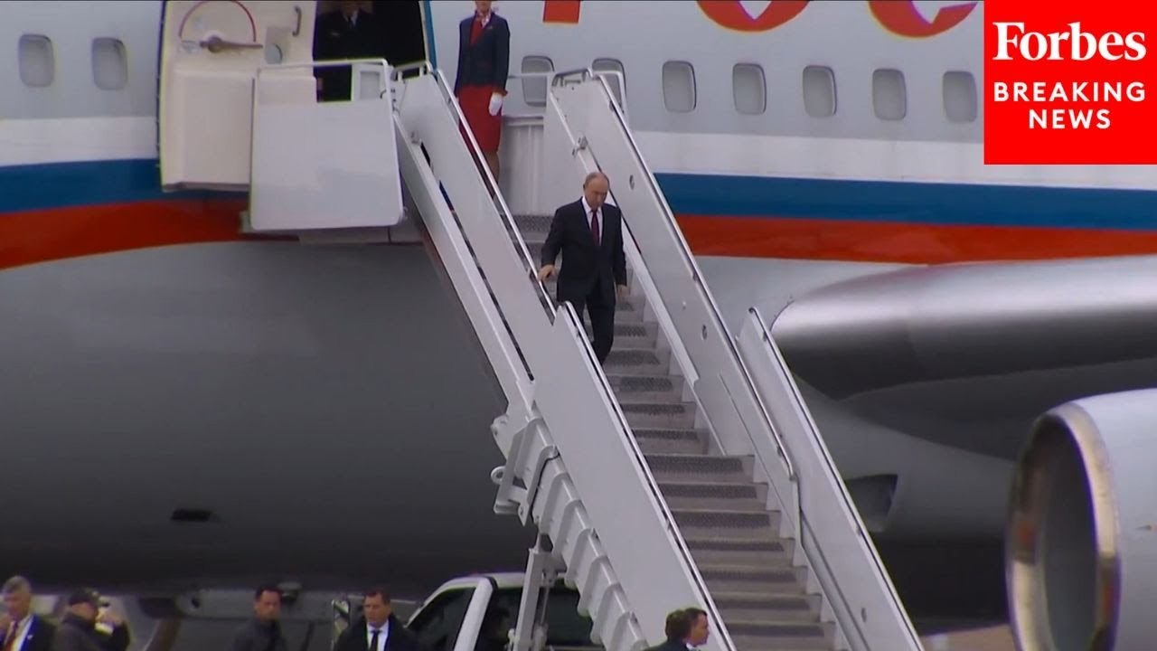 Watch The Moment Russian President Putin Exits His Plane In Alaska To Meet President Trump