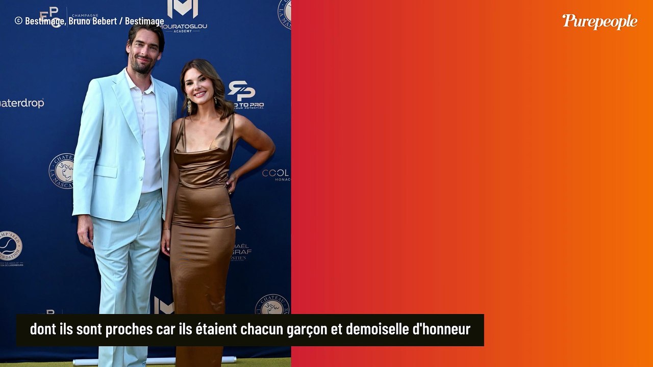 Parés de leurs plus beaux habits, Camille Lacourt et sa compagne de mariage ! Leur fils Marius, 4 ans, aux premières loges